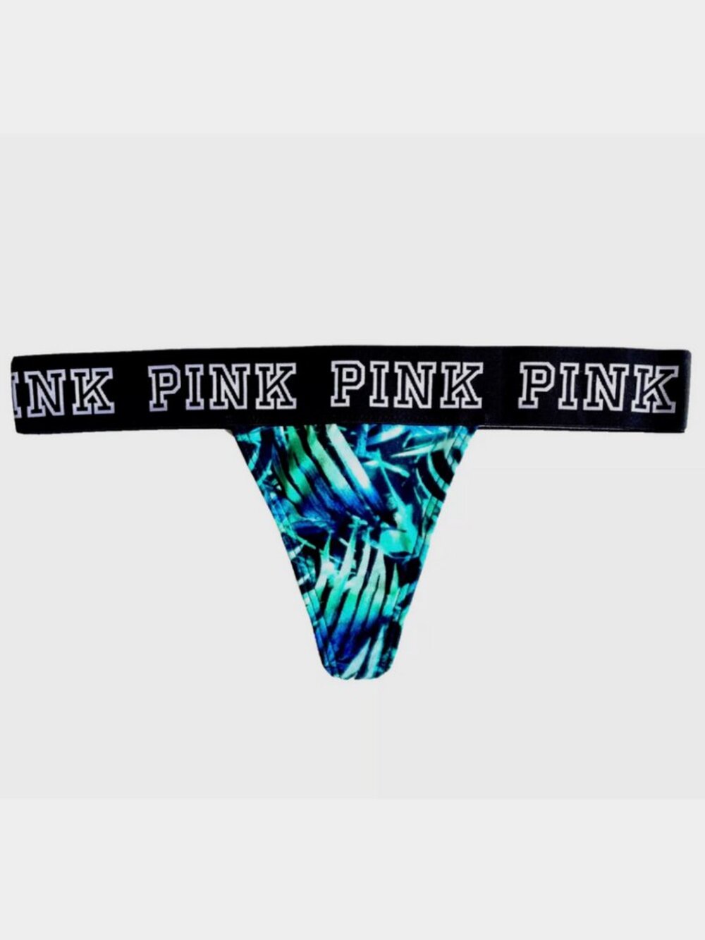 NWT! NEW RARE VICTORIA'S SECRET PINK THONG PANTY PANTIES THICK LOGO BAND SIZE XS